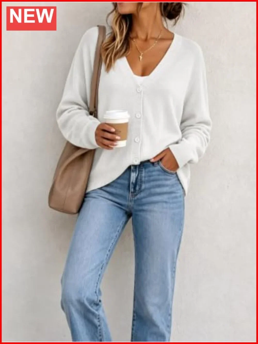 Oversized Open Front Cardigan Sweater Women V-Neck Long Sleeve Knit